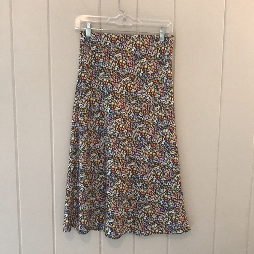 LOFT Floral A-Line Skirt